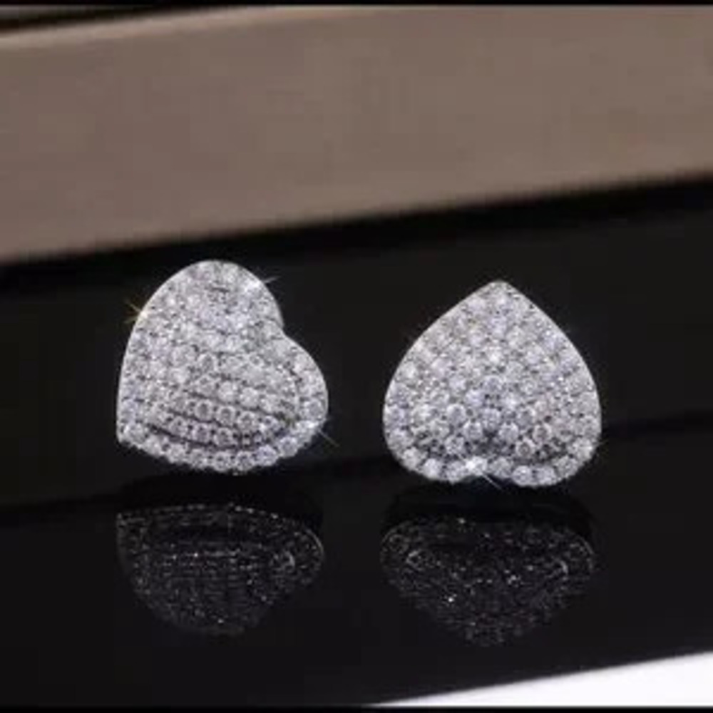 Heart?Diamond Simulated Stud Earrings